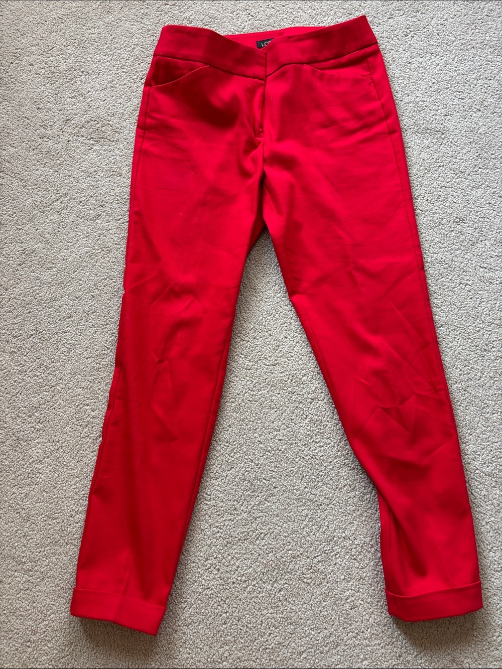 LOFT Red Slim Tapered Women's Pants